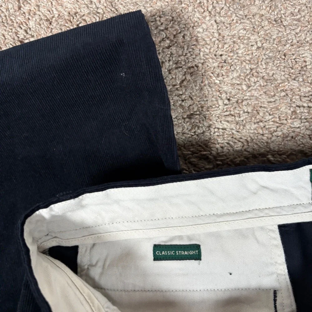 J.Crew Oarsman Classic Straight Corduroy Pants Navy Blue CM717 Mens 34x36